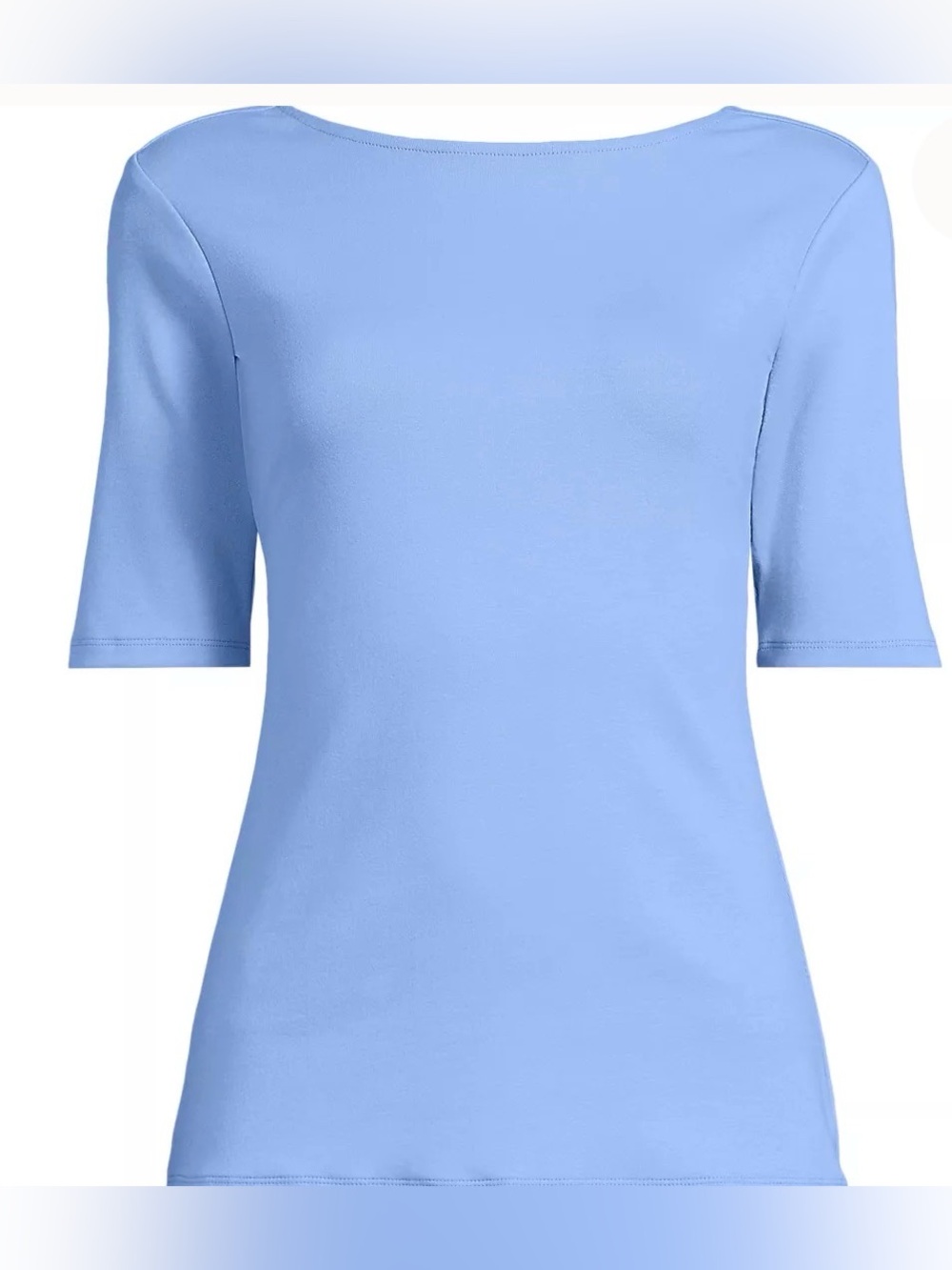 Banana Republic Women’s sky Blue Boatneck Elbow-Sleeve Top
